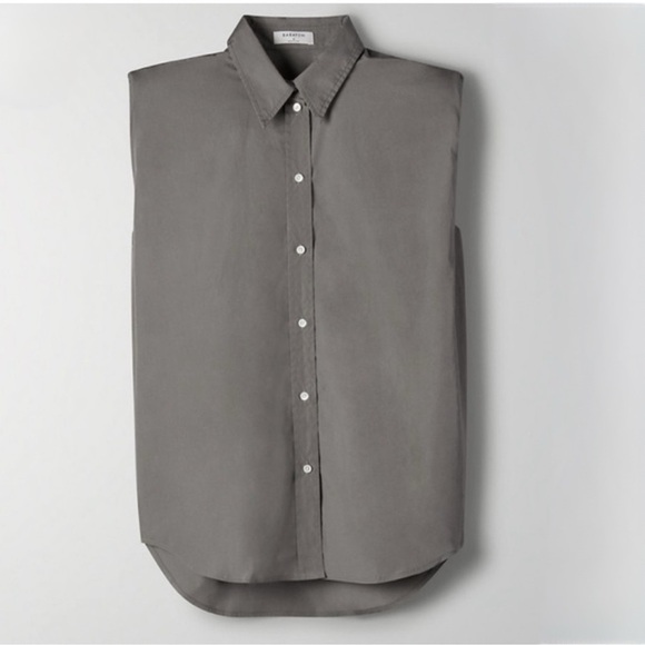 Babaton Charcoal Button-Down Shirt Sz SM - Picture 1 of 4